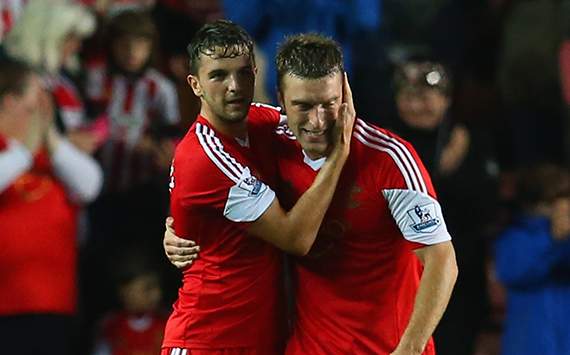 Jay Rodriguez; Rickie LamberT Southampton v Fulham - English Premier League 10262013