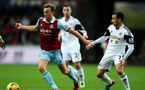 Mark Noble Leon Britton Swansea City West Ham United Premier League 27102013