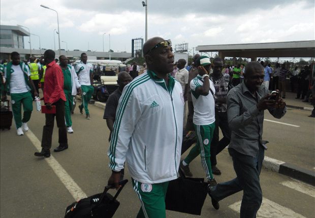 Stephen Keshi on arrival from Jordan