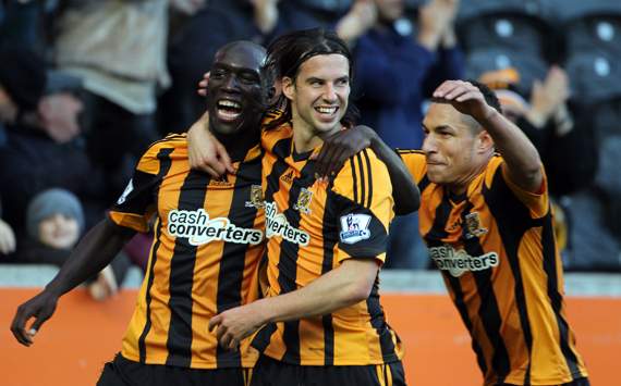 Yannick Sagbo Hull City Sunderland Barclays Premier League 11022013