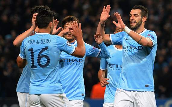 Alvaro Negredo Manchester City v CSKA Moscow UEFA Champions League 11052013
