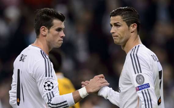 Real Madrid forwards Gareth Bale and Cristiano Ronaldo