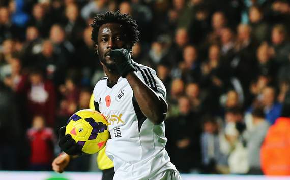 Wilfried Bony Wilfried Bony Swansea City Stoke City Premier League 11102013