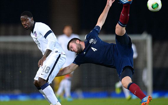 Eddie Johnson USA Grant Hanley Scotland International Friendly 11152013