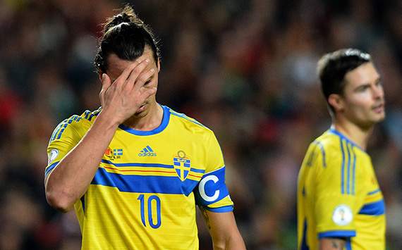 Zlatan Ibrahimovic Sweden Portugal 2014 World Cup 11152013