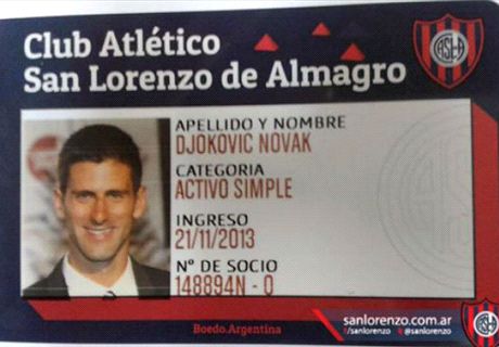 Djokovic le desea suerte a San Lorenzo