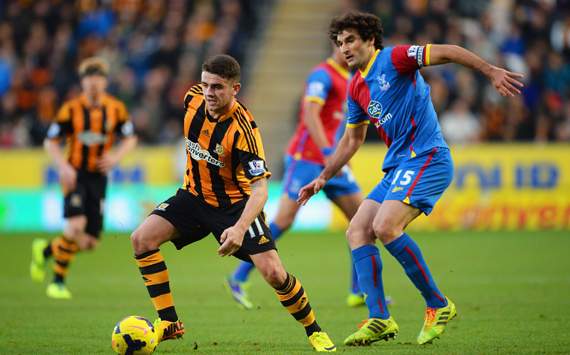 Robbie Brady Mile Jedinak Hull City Crystal Palace Premier League 23112013