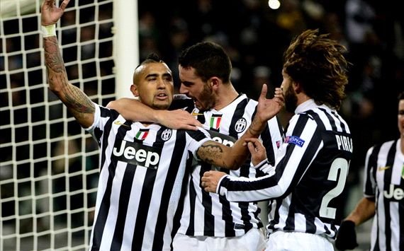 Arturo Vidal Leonardo Bonucci Juventus Copenaghen Champions League 112721013