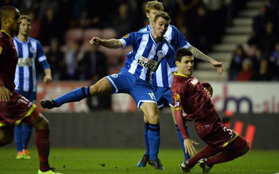 Callum McManaman Wigan Athletic v Zulte Waregem UEFA Europa League 11282013