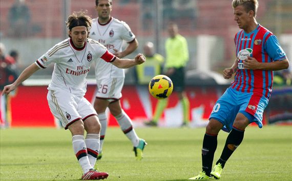 Maxi Lopez Riccardo Montolivo Catania Milan Serie A 12012013