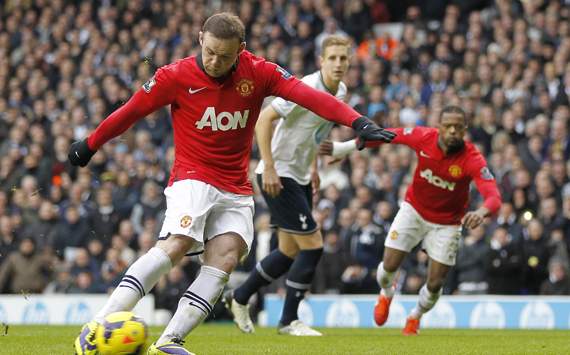 Wayne Rooney Tottenham Hotspur Manchester United Premier League 12012013