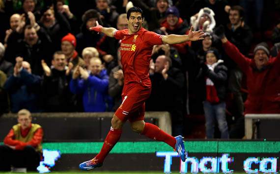 Luis Suarez Liverpool v Norwich City - Premier League 12042013