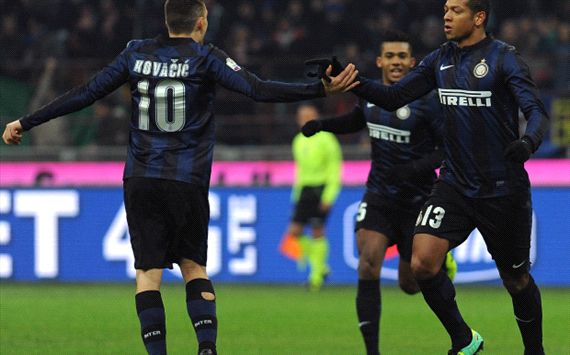Inter celebrating Inter Trapani Coppa Italia