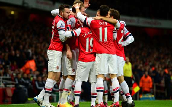 Arsenal celebrate a goal