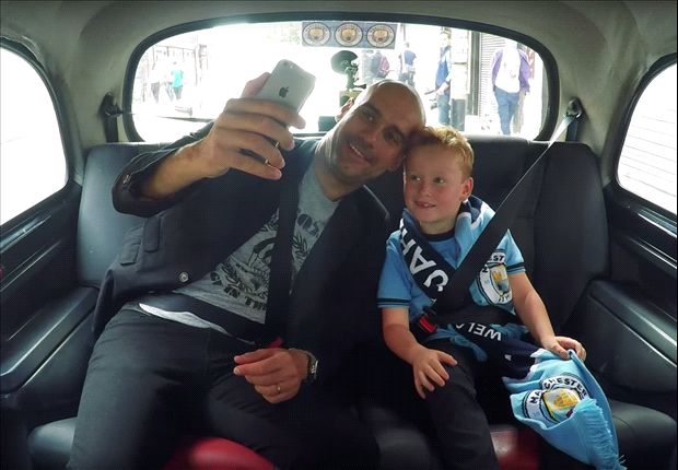 'Can you ring Messi to see if he will sign?' - Watch as Guardiola gets upstaged by Manchester City superfan