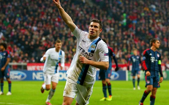 FC Bayern Munich v Manchester City James Milner Champions League 12102013