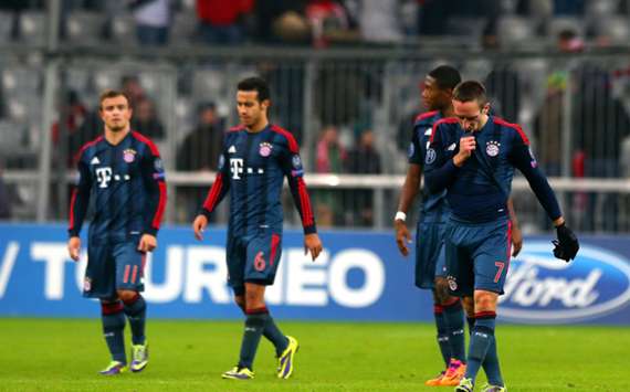 Bayern Munich dejected against Manchester City