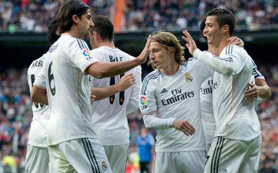 Real Madrid players celebrate
