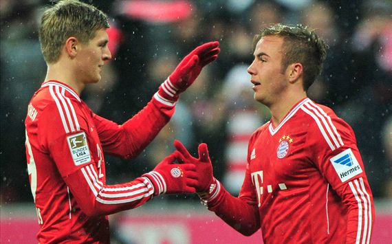TONI KROOS MARIO GOTZE BAYERN MUNICH HAMBURG BUNDESLIGA 12142013