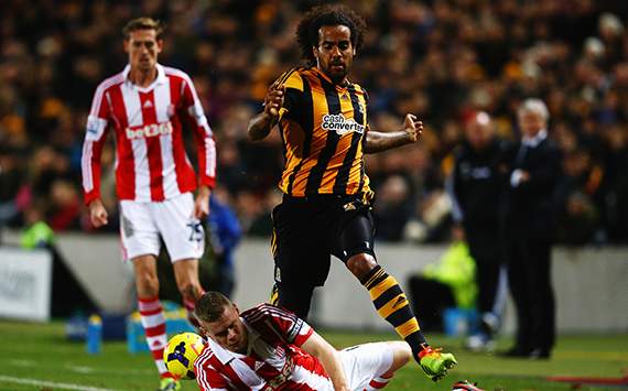 Ryan Shawcross; Tom Huddlestone Hull City v Stoke City - English Premier League 12142013