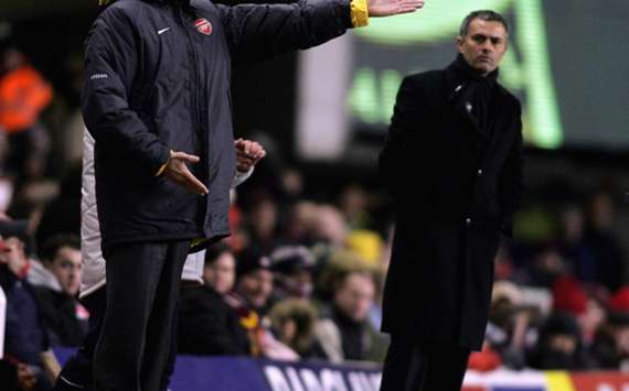 Arsenal manager Arsene Wenger and Chelsea manager Jose Mourinho