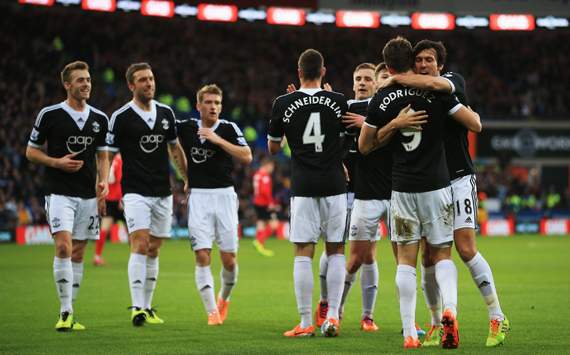 Jay Rodriguez Jack Cork (R) Cardiff City v Southampton - Premier League 12262013