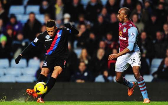 Crystal Palace forward Dwight Gayle scores