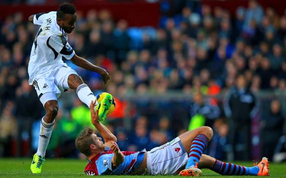 Nathan Baker Roland Lamah Aston Villa Swansea City Premier League 12282014