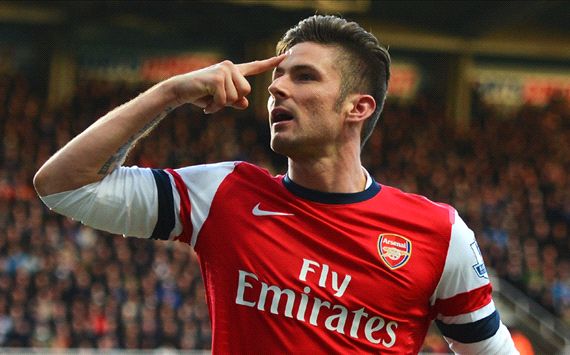 Olivier Giroud Newcastle United Arsenal Premier League 12292014