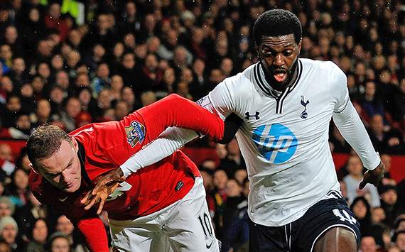 Emmanuel Adebayor Wayne Rooney Manchester United Tottenham Hotspur Premier League 01012014