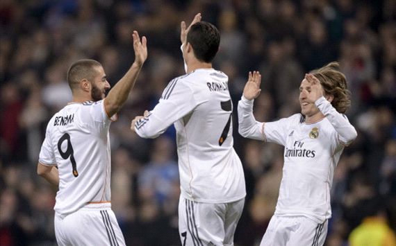 KARIM BENZEMA CRISTIANO RONALDO LUKA MODRIC REAL MADRID COPA DEL REY 01092014