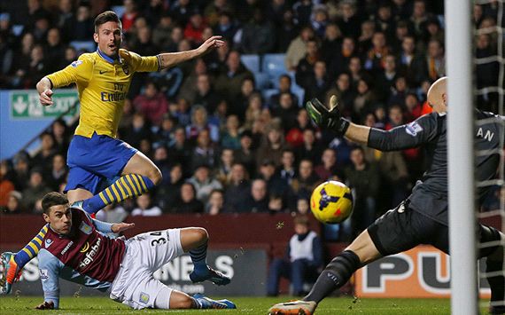 Olivier Giroud Aston Villa v Arsenal English Premier League 01132014