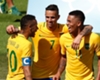 Brazil trio Neymar, Luan and Gabriel Jesus celebrate a goal