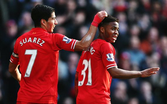Luis Suarez Raheem Sterling Liverpool Cardiff City EPL 12212013