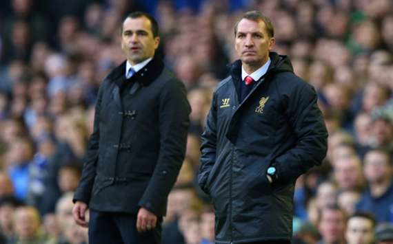 Liverpool manager Brendan Rodgers and Everton boss Roberto Martinez