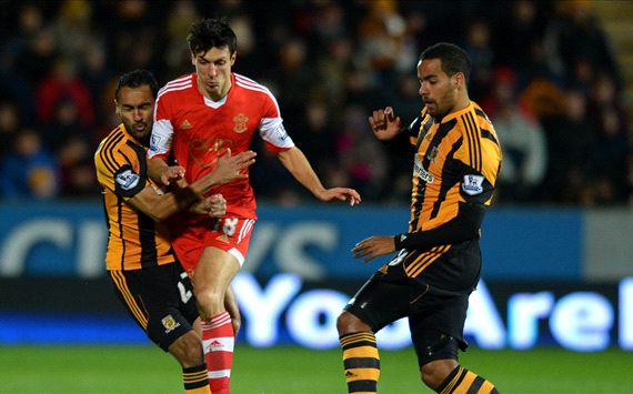 Ahmed Elmohamady Jack Cork Tom Huddlestone Hull City Southampton EPL 11022014