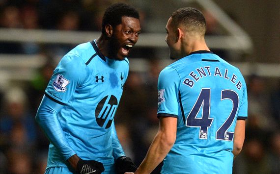 Nabil Bentaleb Emmanuel Adebayor Newcastle United Tottenham Hotspur English Premier League 02122014