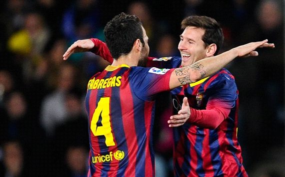 Lionel Messi Cesc Fabregas Real Sociedad Barcelona Copa del Rey 02122014