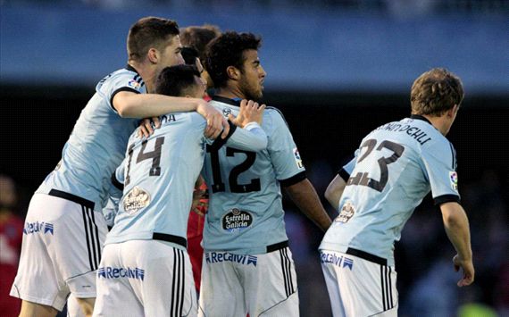 Celta de Vigo players celebrating a Goal against Getafe
