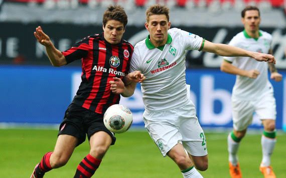 Eintracht Frankfurt - Werder Bremen: Pirmin Schwegler und Nils Petersen