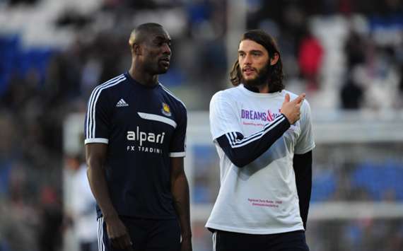 West Ham strikers Carlton Cole and Andy Carroll