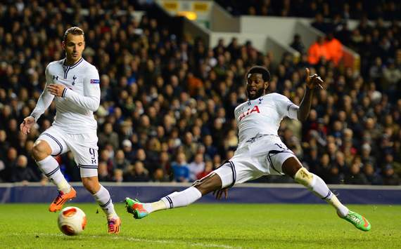 Emmanuel Adebayor Tottenham Hotspur Dnipro Dnipropetrovsk Europa League 02272014