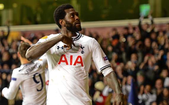 Emmanuel Adebayor Tottenham Hotspur Dnipro Dnipropetrovsk Europa League 02272014