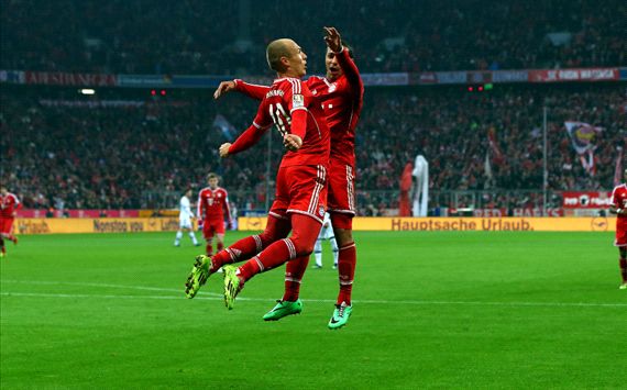 Bayern Munich - Schalke Arjen Robben Thiago Alcantara Bundesliga 03012014