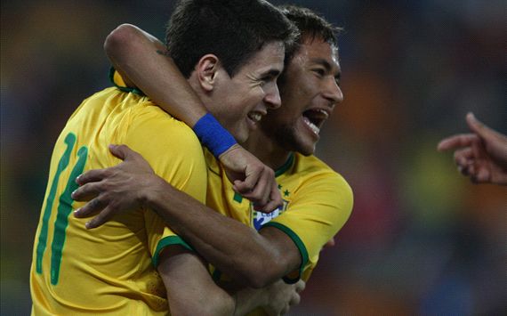 Oscar, Neymar - Brazil vs South Africa 03052014