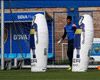 Boca sumó dos muñecos inflables para entrenarse
