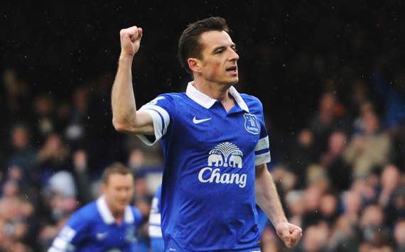 Leighton Baines Everton Swansea City Premier League 03222014