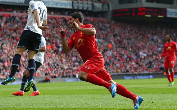  Luis Suarez Liverpool Tottenham Hotspur Premier League 03302014