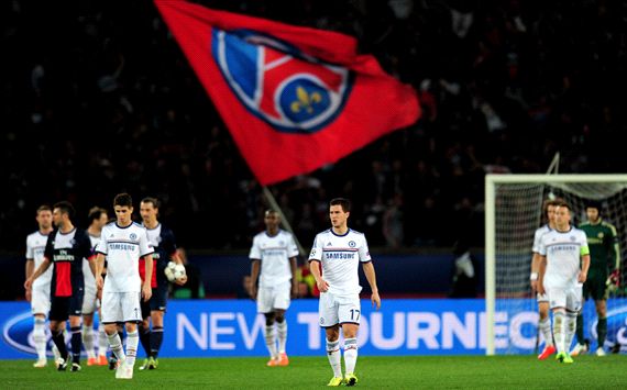 Chelsea players Paris Saint-Germain FC Chelsea UEFA Champions League 04022014