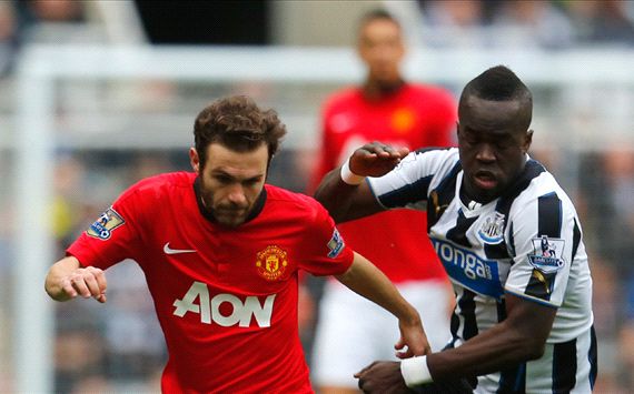 Cheik Ismael Tiote Juan Mata Newcastle United Manchester United EPL 04052014